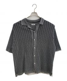 Coohem（コーヘン）の古着「COTTON STRIPE KNIT SHIRT」｜ブラック×ホワイト