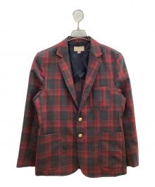 maison kitsune（メゾンキツネ）の古着「ウールチェックブレザー」｜レッド