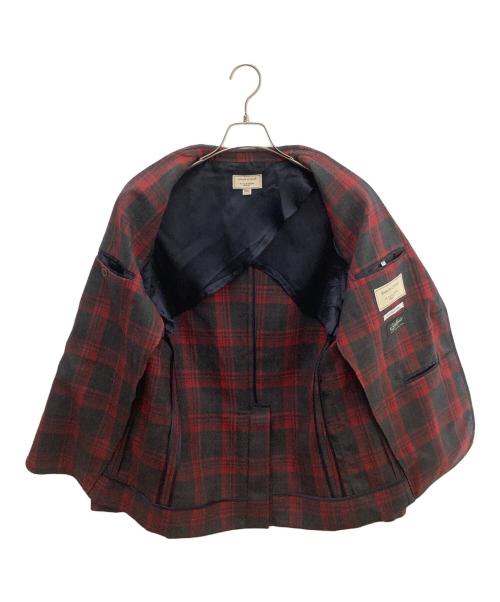 maison kitsune（メゾンキツネ）maison kitsune (メゾンキツネ) ウールチェックブレザー レッド サイズ:Lの古着・服飾アイテム