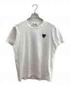 PLAY COMME des GARCONSプレイコムデギャルソン）の古着「黒ハート半袖Tシャツ」｜ホワイト