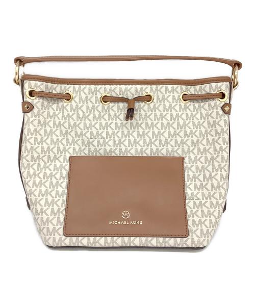 MICHAEL KORS（マイケル・コース）MICHAEL KORS (マイケルコース) 2WAYバッグ 30T2G5VM2B アイボリー×ブラウンの古着・服飾アイテム