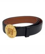 CELINEセリーヌ）の古着「レザーベルト」｜ブラック