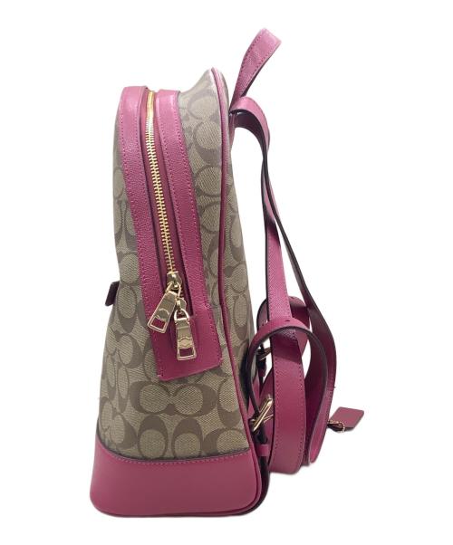 COACH（コーチ）COACH (コーチ) リュック シグネチャー ブラウン×ピンクの古着・服飾アイテム