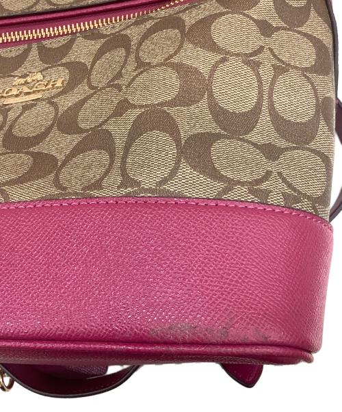 COACH（コーチ）COACH (コーチ) リュック シグネチャー ブラウン×ピンクの古着・服飾アイテム