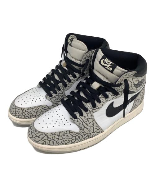 NIKE（ナイキ）NIKE (ナイキ) Air JORDAN 1 High OG White Cement グレー×ブラック サイズ:27.5の古着・服飾アイテム