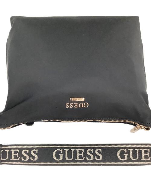 GUESS（ゲス）GUESS (ゲス) ナイロンショルダーバッグ NN9676014 ブラック×ゴールド 未使用品の古着・服飾アイテム