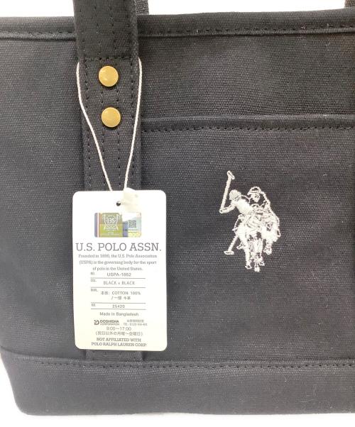 U.S POLO ASSN（ユーエスポロアッスン）U.S POLO ASSN (ユーエスポロアッスン) ハンドバッグ USPA-1862 ブラック×ホワイト 未使用品の古着・服飾アイテム