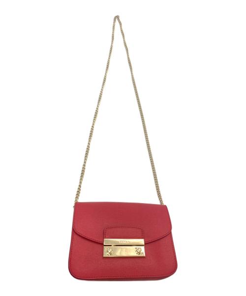 FURLA（フルラ）FURLA (フルラ) メトロポリスチェーンショルダーバッグ レッドの古着・服飾アイテム