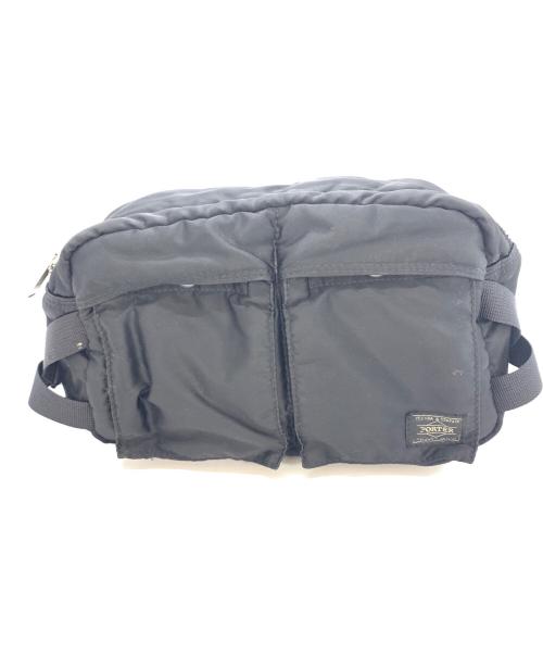 PORTER（ポーター）PORTER (ポーター) WAIST BAG ブラック×オレンジの古着・服飾アイテム