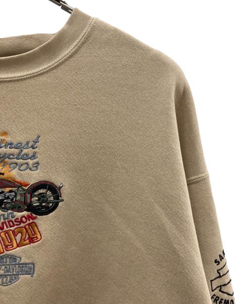 HARLEY-DAVIDSON（ハーレーダビッドソン）HARLEY-DAVIDSON (ハーレーダビッドソン) LEE (リー) スウェット ベージュ サイズ:XLの古着・服飾アイテム