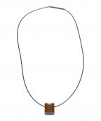 HERMESエルメス）の古着「ペンダント カージュ ド H」｜オレンジ×シルバー