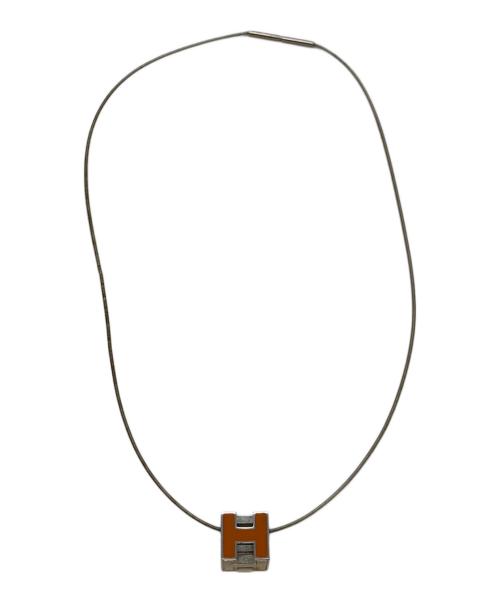 HERMES（エルメス）HERMES (エルメス) ペンダント カージュ ド H オレンジ×シルバーの古着・服飾アイテム