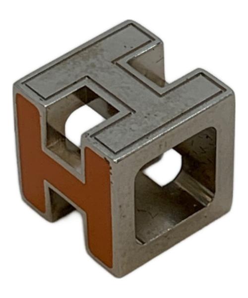 HERMES（エルメス）HERMES (エルメス) ペンダント カージュ ド H オレンジ×シルバーの古着・服飾アイテム