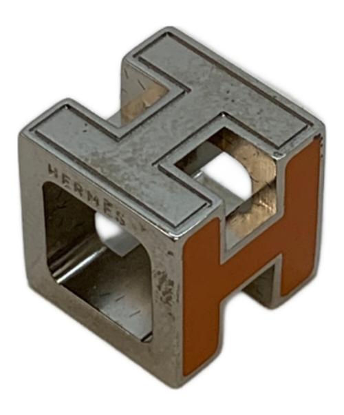 HERMES（エルメス）HERMES (エルメス) ペンダント カージュ ド H オレンジ×シルバーの古着・服飾アイテム