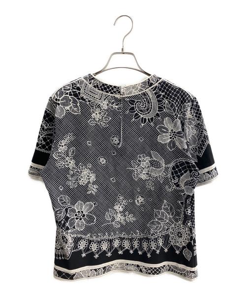 LAONARD（レオナード）LAONARD (レオナード) 総柄ブラウス ホワイト×ブラック サイズ:Lの古着・服飾アイテム