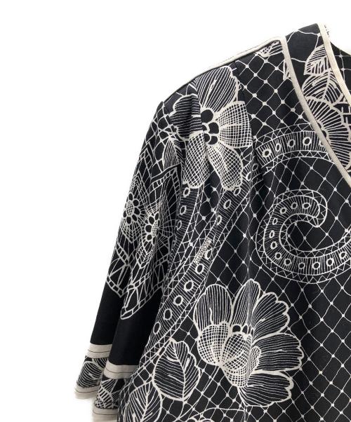 LAONARD（レオナード）LAONARD (レオナード) 総柄ブラウス ホワイト×ブラック サイズ:Lの古着・服飾アイテム