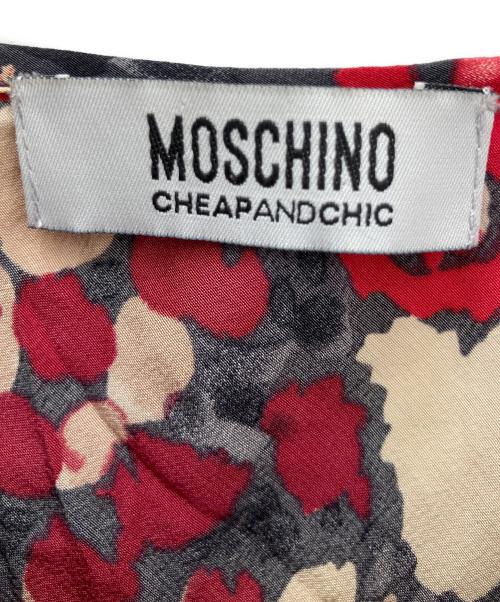 MOSCHINO（モスキーノ）MOSCHINO (モスキーノ) ノースリーブワンピース レッド×ブラック サイズ:FREEの古着・服飾アイテム