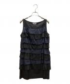 MOSCHINOモスキーノ）の古着「ノースリーブワンピース」｜ネイビー×ブラック