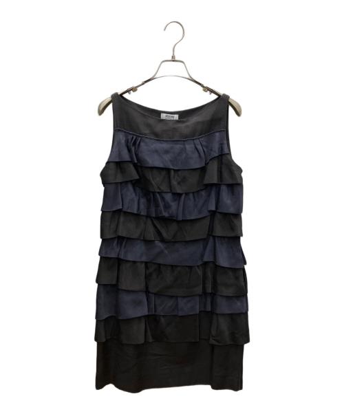 MOSCHINO（モスキーノ）MOSCHINO (モスキーノ) ノースリーブワンピース ネイビー×ブラック サイズ:42の古着・服飾アイテム