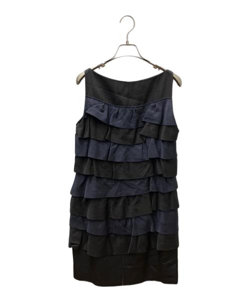 MOSCHINO（モスキーノ）MOSCHINO (モスキーノ) ノースリーブワンピース ネイビー×ブラック サイズ:42の古着・服飾アイテム