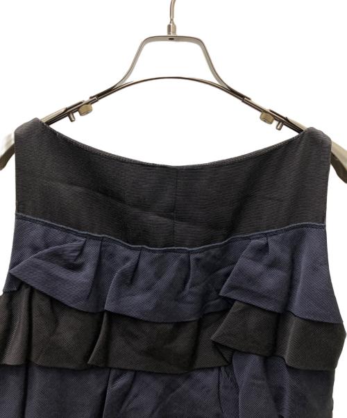 MOSCHINO（モスキーノ）MOSCHINO (モスキーノ) ノースリーブワンピース ネイビー×ブラック サイズ:42の古着・服飾アイテム