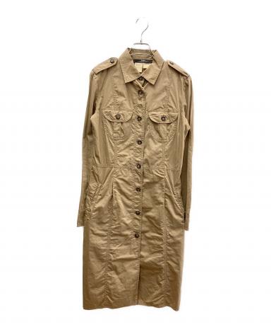 中古・古着通販】MaxMara (マックスマーラ) シャツワンピース ベージュ