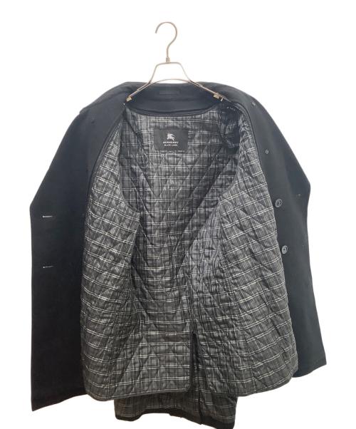 BURBERRY BLACK LABEL（バーバリーブラックレーベル）BURBERRY BLACK LABEL (バーバリーブラックレーベル) BURBERRY BLACK LABEL Pコート 裏地チェック ブラック サイズ:LLの古着・服飾アイテム