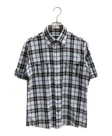 BURBERRY BLACK LABEL（バーバリーブラックレーベル）の古着「半袖シャツ」｜ホワイトブルー