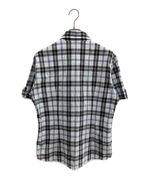 BURBERRY BLACK LABEL（バーバリーブラックレーベル）BURBERRY BLACK LABEL (バーバリーブラックレーベル) 半袖シャツ ホワイトブルー サイズ:Ｍの古着・服飾アイテム