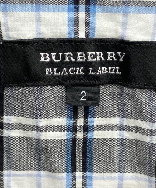 BURBERRY BLACK LABEL（バーバリーブラックレーベル）BURBERRY BLACK LABEL (バーバリーブラックレーベル) 半袖シャツ ホワイトブルー サイズ:Ｍの古着・服飾アイテム