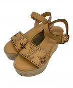 LOUIS VUITTONルイ ヴィトン）の古着「ウェッジソールサンダル スターボードライン」｜キャメル