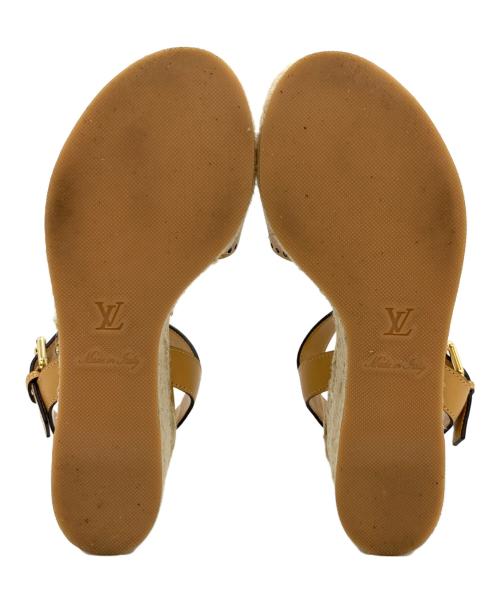 LOUIS VUITTON（ルイ ヴィトン）LOUIS VUITTON (ルイ ヴィトン) ウェッジソールサンダル スターボードライン キャメル サイズ:36の古着・服飾アイテム
