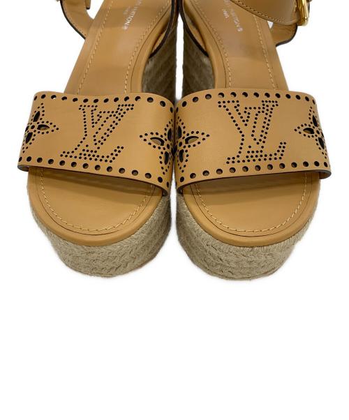 LOUIS VUITTON（ルイ ヴィトン）LOUIS VUITTON (ルイ ヴィトン) ウェッジソールサンダル スターボードライン キャメル サイズ:36の古着・服飾アイテム