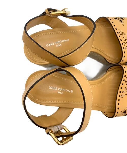 LOUIS VUITTON（ルイ ヴィトン）LOUIS VUITTON (ルイ ヴィトン) ウェッジソールサンダル スターボードライン キャメル サイズ:36の古着・服飾アイテム