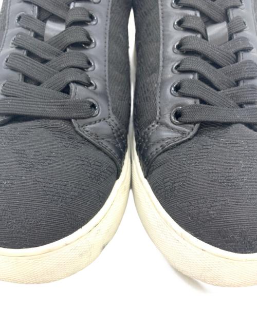 EMPORIO ARMANI（エンポリオアルマーニ）EMPORIO ARMANI (エンポリオアルマーニ) ローカットスニーカー/スニーカー ナイロン オールオーバージャカードイーグル ホワイト×ブラック サイズ:25cmの古着・服飾アイテム