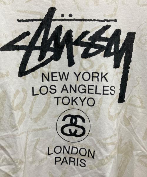 stussy（ステューシー）stussy (ステューシー) 00'sワールドツアーカットソー アイボリー サイズ:Ｍの古着・服飾アイテム