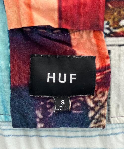HUF（ハフ）HUF (ハフ) オープンカラーシャツ オレンジ×ブルー サイズ:Ｓの古着・服飾アイテム