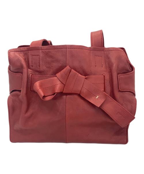 genten（ゲンテン）genten (ゲンテン) レザーハンドバッグ レッドの古着・服飾アイテム