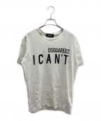 DSQUARED2ディースクエアード）の古着「プリントTシャツ」｜ホワイト×ブラック