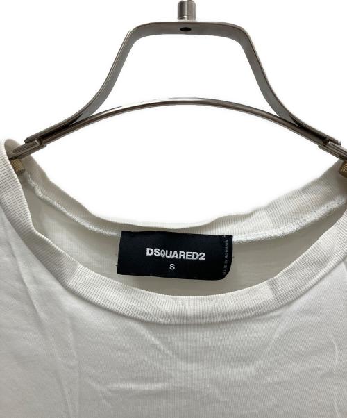 DSQUARED2（ディースクエアード）DSQUARED2 (ディースクエアード) プリントTシャツ ホワイト×ブラック サイズ:Ｓの古着・服飾アイテム