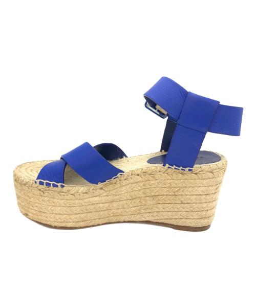 CELINE（セリーヌ）CELINE (セリーヌ) ウェッジソールサンダル ベージュ×ブルー サイズ:23.5cmの古着・服飾アイテム