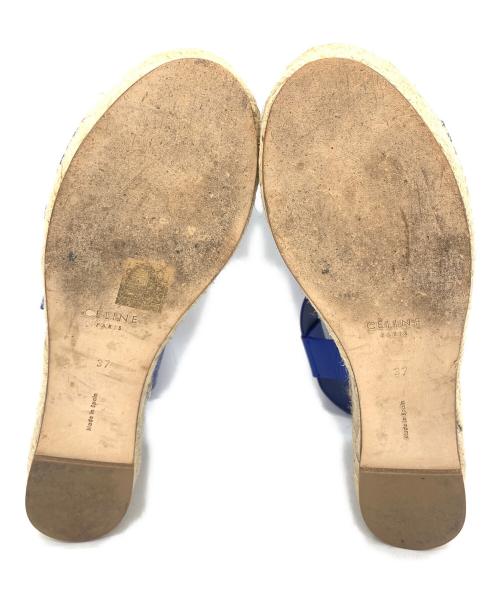 CELINE（セリーヌ）CELINE (セリーヌ) ウェッジソールサンダル ベージュ×ブルー サイズ:23.5cmの古着・服飾アイテム