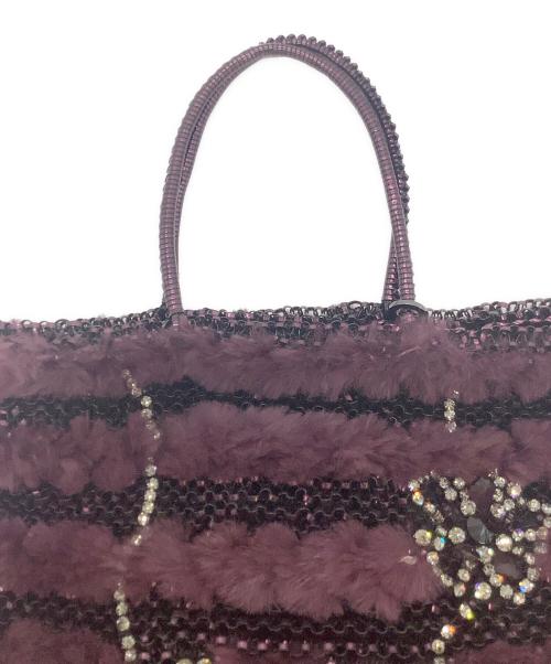 ANTEPRIMA（アンテプリマ）ANTEPRIMA (アンテプリマ) ファーハンドバッグ パープルの古着・服飾アイテム