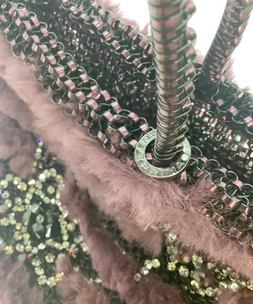 ANTEPRIMA（アンテプリマ）ANTEPRIMA (アンテプリマ) ファーハンドバッグ パープルの古着・服飾アイテム