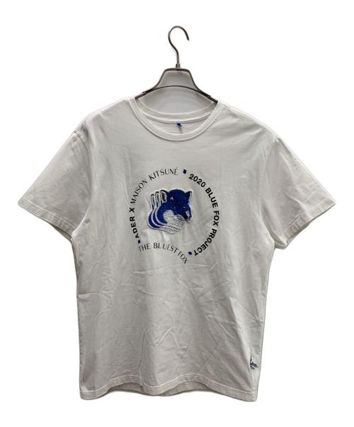 ADER error（アーダーエラー）ADER error (アーダーエラー) MAISON KITSUNE (メゾンキツネ) Tシャツ ホワイト×ブルー サイズ:Ｍの古着・服飾アイテム