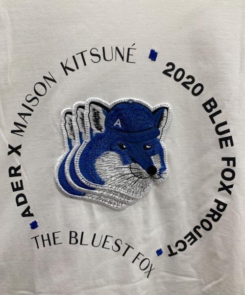 ADER error（アーダーエラー）ADER error (アーダーエラー) MAISON KITSUNE (メゾンキツネ) Tシャツ ホワイト×ブルー サイズ:Ｍの古着・服飾アイテム