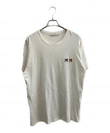 maison kitsune（メゾンキツネ）の古着「ダブルフォックスヘッド パッチ クラシック Tシャツ」｜ホワイト