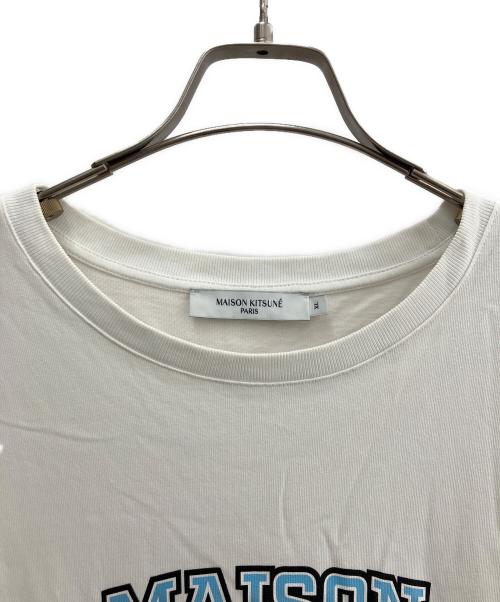 maison kitsune（メゾンキツネ）MAISON KITSUNE (メゾンキツネ) プリントTシャツ ホワイト×ブルー サイズ:XLの古着・服飾アイテム