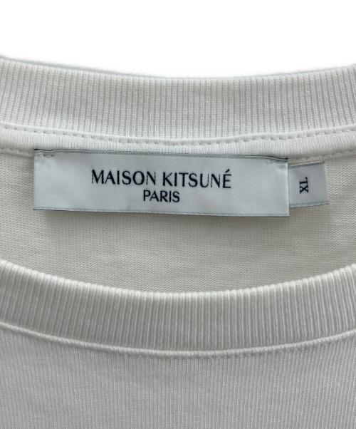 maison kitsune（メゾンキツネ）MAISON KITSUNE (メゾンキツネ) プリントTシャツ ホワイト×ブルー サイズ:XLの古着・服飾アイテム