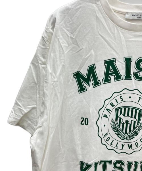 maison kitsune（メゾンキツネ）maison kitsune (メゾンキツネ) Tシャツ ホワイト×グリーン サイズ:XLの古着・服飾アイテム